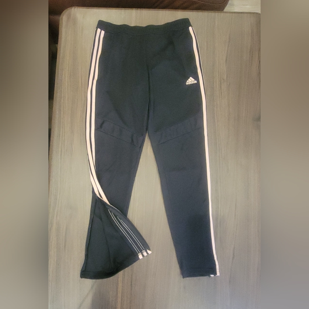 Adidas Black Joggers with Pink Accents